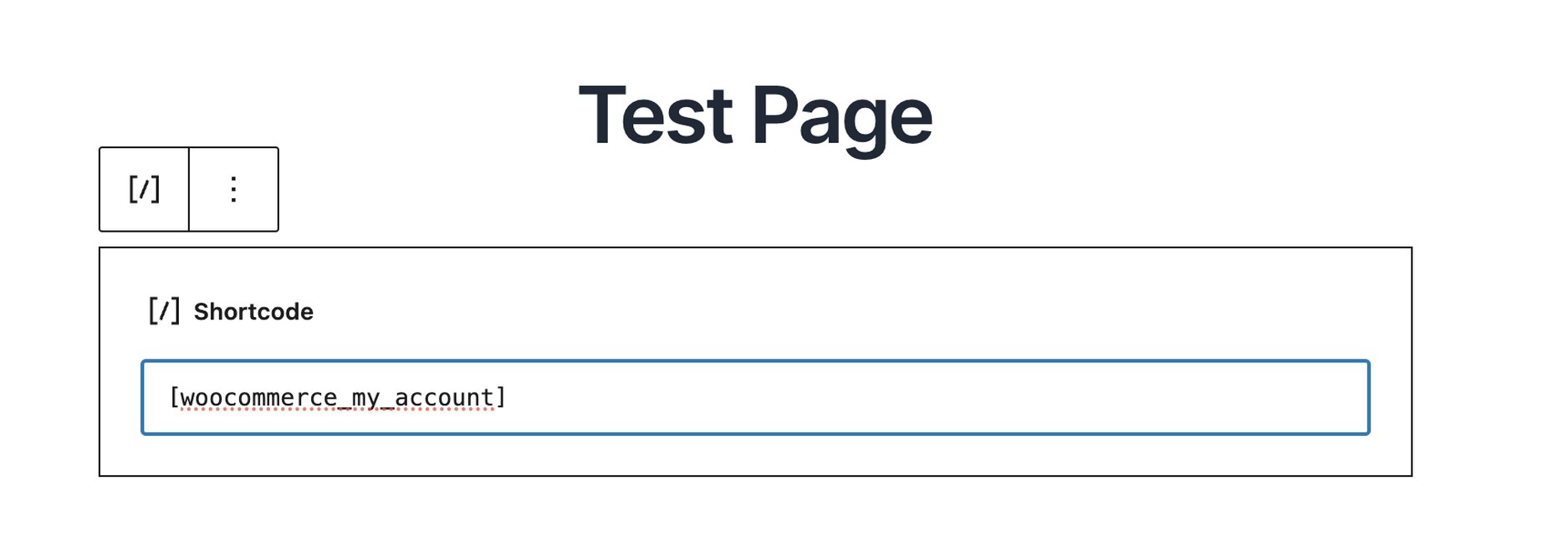 WooCommerce, my account shortcode.